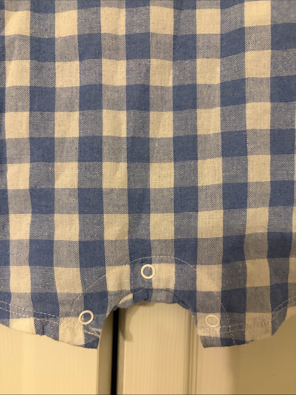 Mud Pie Boys Blue & White Checked Golf Cart Embroidered One-Piece Romper 12-18 - Picture 3 of 10